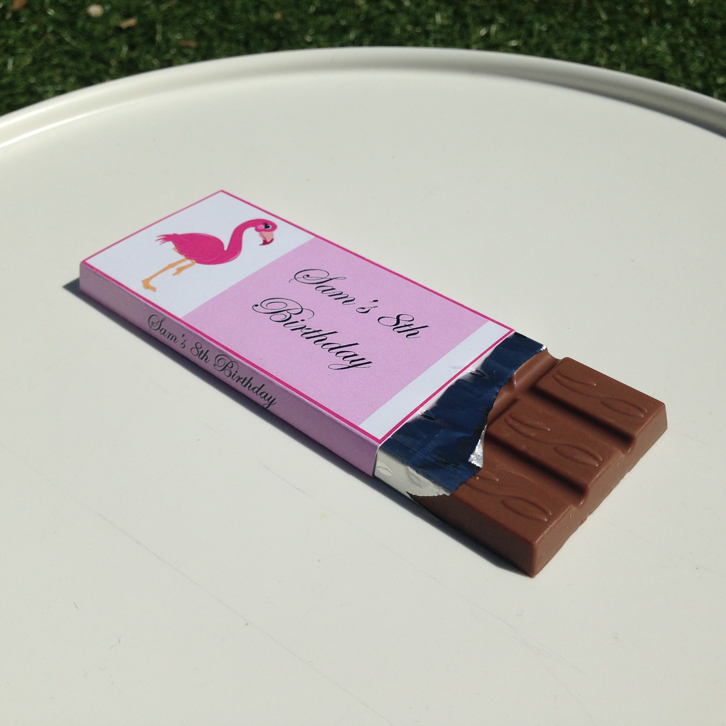 Personalised chocolate mini bars