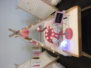 Flamingo themed teepee